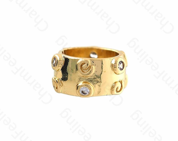 Rings Spacer Beads,Large Hole bead,18K Gold Filled Round Spacer Beads DIY Jewelry Supplies,13x6.5mm