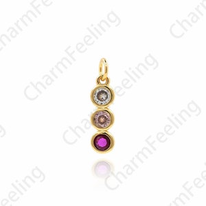 18K Gold Filled Traffic Light Pendant, Traffic Light Charm, Micropavé CZ Traffic Light Necklace, DIY Jewelry Making Supplies, 16x4x2mm