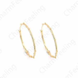 CZ Micropavé Leaf Earrings,Boho Earrings,18K Gold Filled Branch Earrings,Gold Earrings Jewelry,Suitable For Anniversary Gifts 40x39x1.7mm