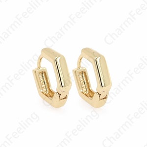 Micropave CZ Gold Earrings,18K Gold Filled Round Earrings,Zircon Earrings,Hollow Earrings,DIY Jewelry Accessories,15.5x14x3.5mm