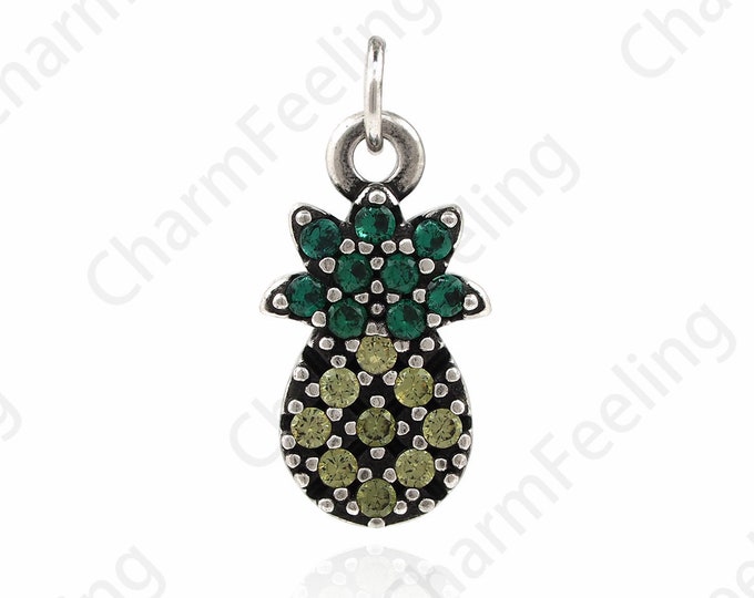 Pineapple Pendant Fruit Jewelry  Pineapple Bracelet Pineapple Necklace Fruit Charm Micropave Pineapple Jewelry Gift For Her 16.5x8x2.5mm
