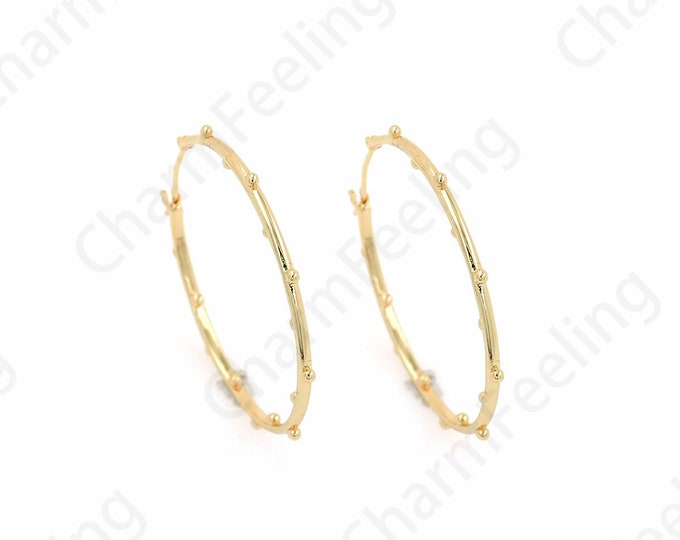 CZ Micropavé Leaf Earrings,Boho Earrings,18K Gold Filled Branch Earrings,Gold Earrings Jewelry,Suitable For Anniversary Gifts 40x39x1.7mm