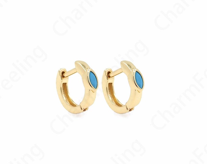 Micropave CZ Gold Earrings,18K Gold Filled Round Earrings,Oval Earrings,Thin Gold Earrings,Gift for Her,12x10.5x2.8mm