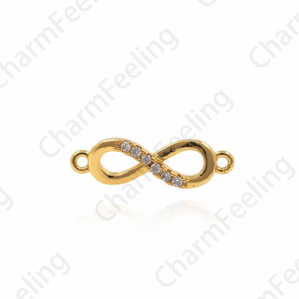 Connecteur infini, deux noms infinity, charme infini en laiton, lien infini, symbole infini 5*17*2mm 1pcs