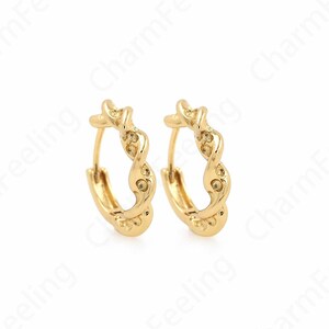 Twist Earrings, Gold Earrings, Earring Charm,18K Gold Filled Round Twist Earrings,Gold Earrings, Gift for Her,16x16x3.6mm