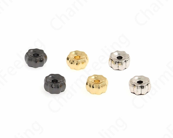 Round Beads, String Beads, Bracelet Beads, 18K Gold Filled Flat Beads, Large Hole Beads, DIY Jewelry Supplies,7x4mm