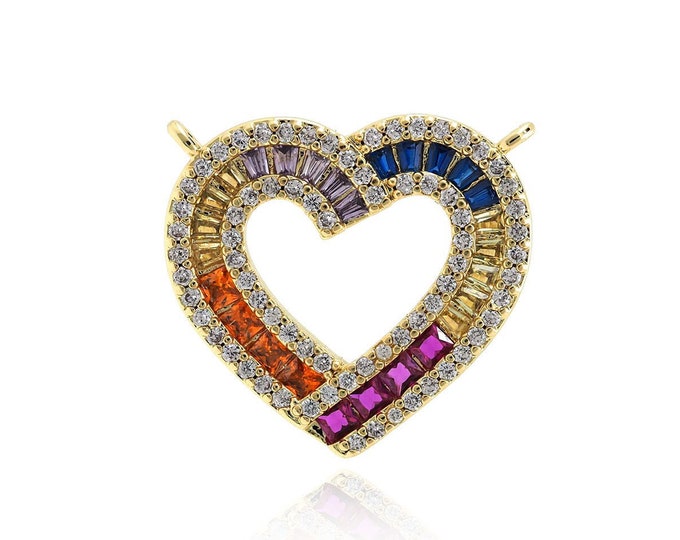Minimalist Charm, 18K Gold Filled Hollow Heart Pendant, Heart Charm, Heart Necklace, DIY Jewelry Making Accessories 19x20.5x2.3mm