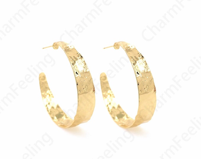 1 Pair C-Shaped Earrings 18K Gold Filled Thick Earrings Moon Earrings Crescent Earrings Dainty Earrings,Gift for Her, 40.5x10.5mm