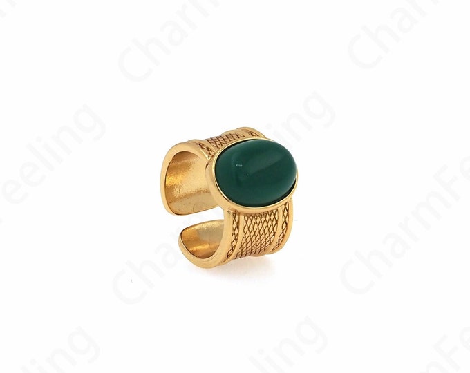 Round Rings, Gem Ring,18K Gold Filled Adjustable Rings, Micropavé CZ Everyday Rings, Gold Open Rings,DIY Jewelry Supplies