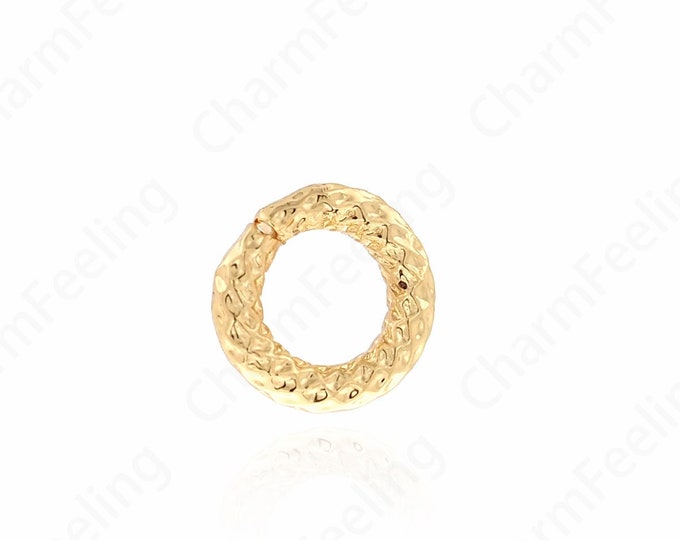 10 PCS Twisted Hoop Beads Large Hole Beads Ring Beads,18K Gold Filled Ring Spacer Beads, Bracelet Beads,DIY Jewelry Supplies, 6.5x1.5mm