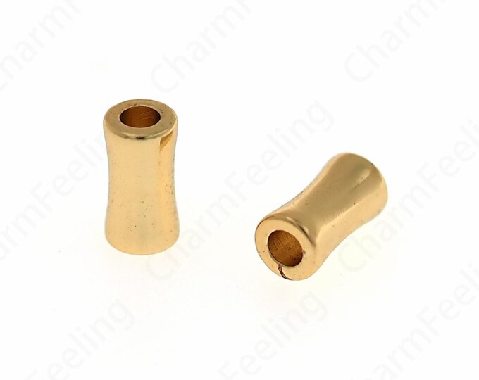 10 pcs Large Hole Beads, 18K Gold Filled Gold Filigree Tube Spacer Beads, Gold Filigree Charm, DIY Bracelet Accessories 5.5x2.8mm
