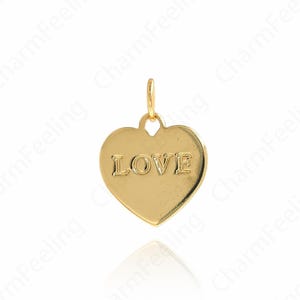 Pingente de coração com letra, pingente de coração, presente de ouro 18K preenchido para ela, colar de amor, pingente de estrela, acessórios de joias faça você mesmo, 16,5 x 12,5 x 1 mm
