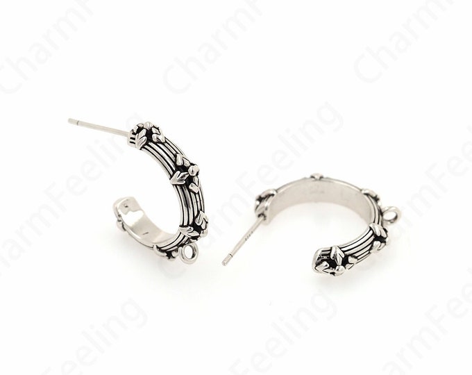 1 Pair Crescent Earrings Earrings Accessories C-Shaped Earrings Silver Filled Thick Earrings Dainty Earrings,Gift for Her, 21x18x4.8mm