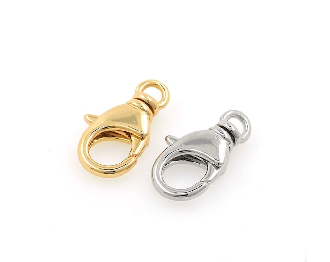 Carabiner Charm,Jewelry Clasp, Spring Clasp, 18K Gold Filled Lobster Clasp, Button Clasp, DIY Jewelry Making Supplies,20x11x4mm