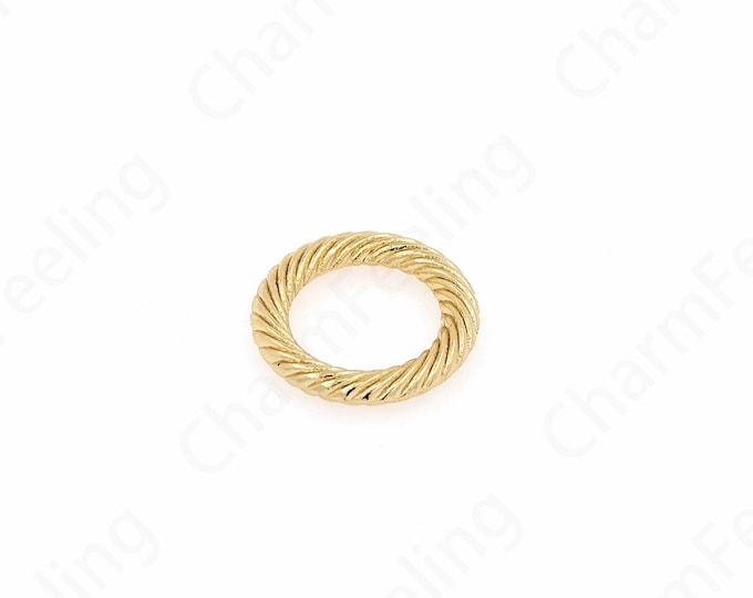 10 pcs Gold Jump Ring, Jump Ring,18K Gold Filled Twist Jump Ring, Open Jump Ring, DIY Jewelry Making Accessories 13mm