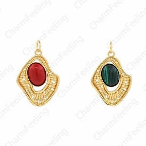 Gemstone Necklace, Egg Pendant, Gemstone Pendant, Fashion Pendant, 18K Gold Filled Egg Charm, Gift For Her, DIY Fashion Items, 27.5x18x4.5mm