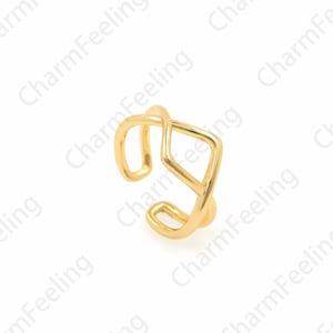 Fashion Rings, Gold Open Rings, Statement Rings,Line Rings, Thin Rings, 18K Gold Filled Adjustable Rings,