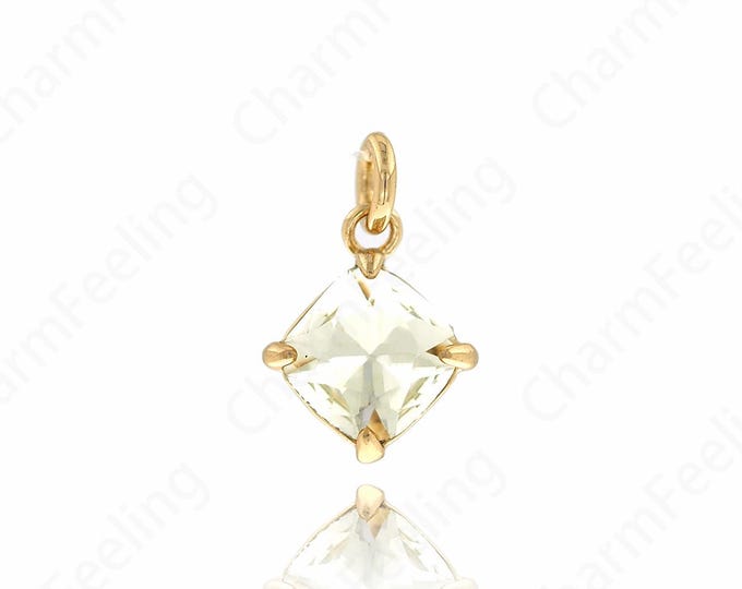 18K Gold Filled Geometric Necklace,Rectangular Pendant,Micropavé CZ Medal Charm, Suitable For DIY Jewelry Making Accessories,12.5x8x4mm