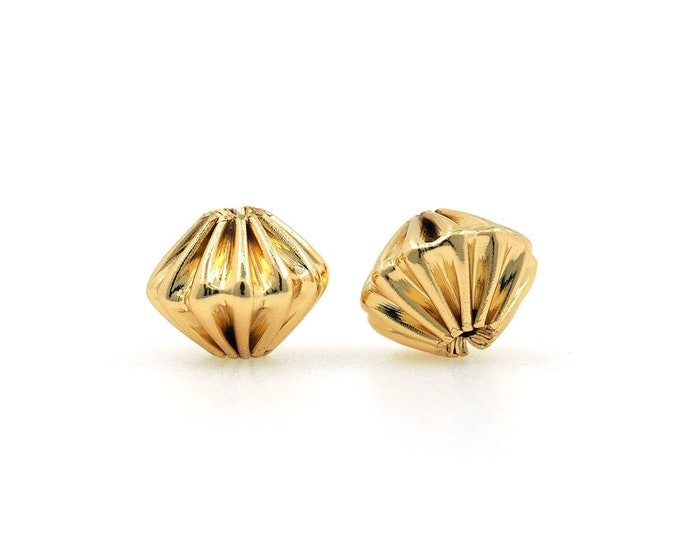 Cone Spacer Beads, Bracelet Beads, 18K Gold Filled Bead Charm, Cone Charm, Necklace Beads, DIY Jewelry Making Supplies, 9x7x9mm