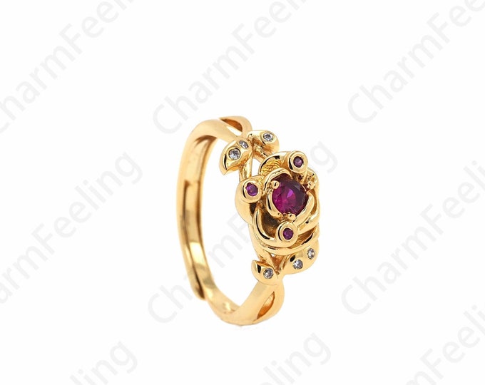 Wedding Ring, CZ Ring,A Gift For Her 18K Gold Filled Line Ring,Golden Spiral Ring,Micropavé CZ Adjustable Ring,Stackable Ring