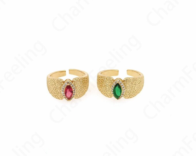 Art Rings,Everyday Rings, Eye Rings, Thick Rings,Adjustable Ring, 18K Gold Filled Wide Ring,Gold Open Ring,