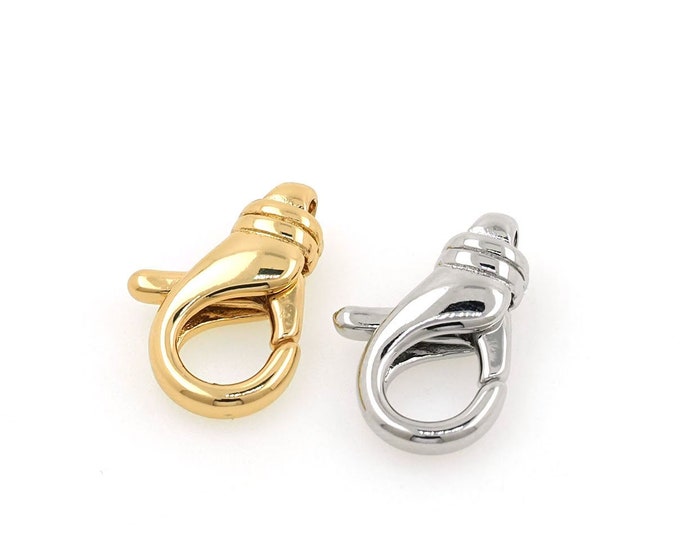 Button Clasp, Carabiner Charm,Jewelry Clasp, Spring Clasp, 18K Gold Filled Lobster Clasp, DIY Jewelry Making Supplies,12x19x4.5mm