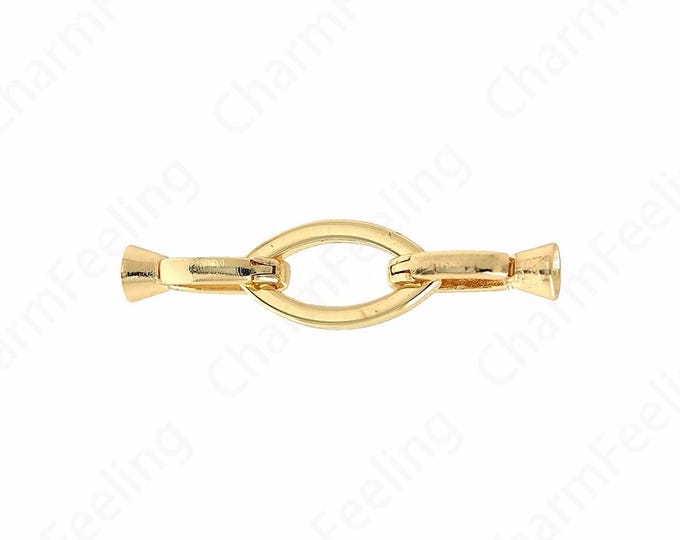 Gold Twist Connector, 18K Gold Filled Oval Connector,Bar Chains Connector, DIY Bracelet Necklace Accessories,32x8x1.5mm