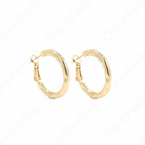 1 pair,Twist Earrings, Earring Charm, Dainty Gold Earrings, Hollow Earrings, 18K Gold Filled Round Twist Earrings, 25x3.2mm