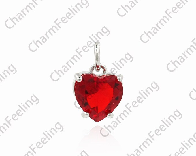 Micropavé CZ Love Necklace, Crystal Pendant, 18K Gold Filled Crystal Heart Pendant, Love Pendant, DIY Jewelry Accessories, 13x8x5mm