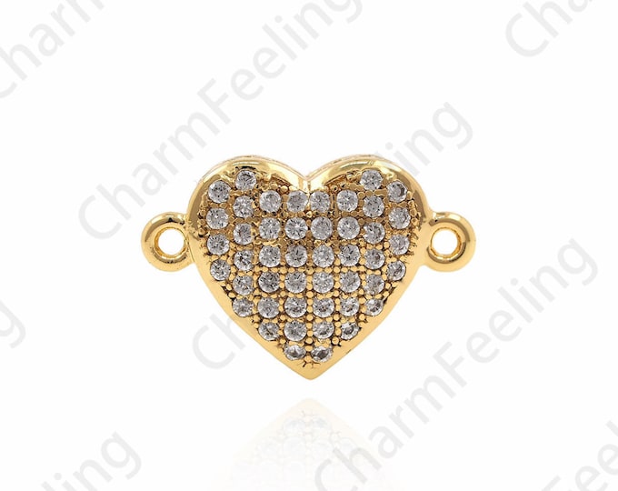 heart connector,tiny gold heart,heart link,heart findings 11*16*4mm 1pcs