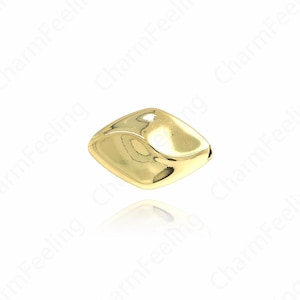 Rempli d&#39;or 18 carats de forme spéciale, perles d&#39;espacement de forme spéciale ovales, perles trouées d&#39;or, accessoires de bracelet, 17 x 12 x 8 mm