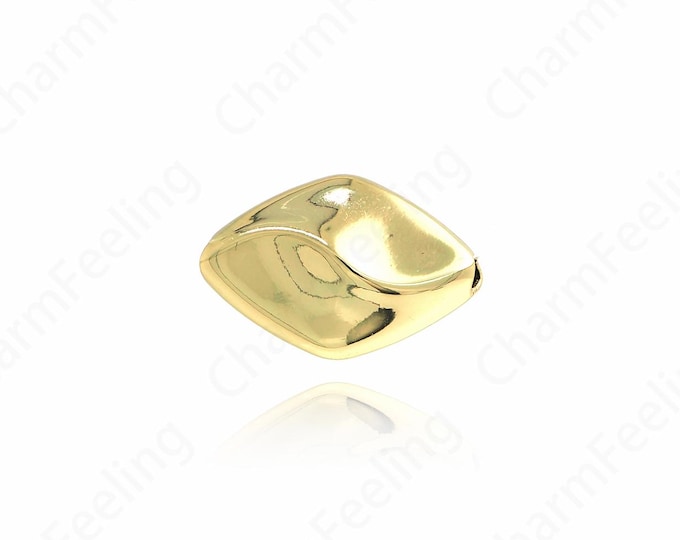 18K Gold Filled Special Shaped Spacer Beads, Oval Special Shaped Spacer Beads,Gold Hole Beads,Bracelet Accessories, 17x12x8mm