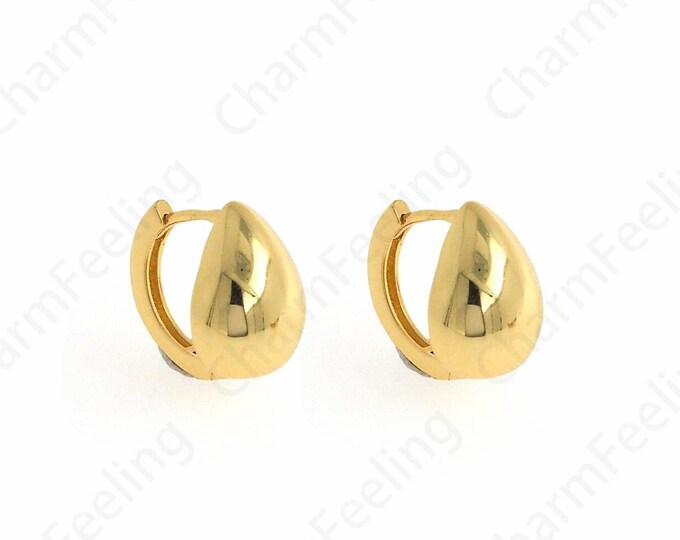 Gold Waterdrop Earrings, 18K Gold Filled Dangle Earrings, Round Earrings, Gift for her,13.3x10.3x15.5mm