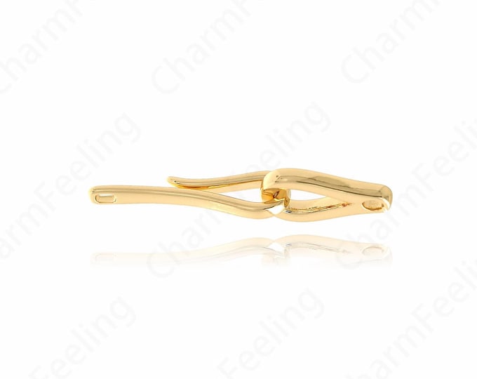 Gold Twist Connector, 18K Gold Filled Oval Connector,Bar Chains Connector, DIY Bracelet Necklace Accessories,37x8x2.2mm