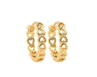 Heart Earrings, Pierced Earrings, 18K Gold Filled Love Earrings, Gifts for Her,Earring Charm, Heart Charm, DIY Jewelry Supplies, 17x18x3.5mm