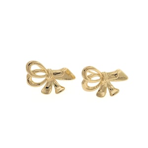18K Gold Filled Bow Earrings,Dainty Exquisite Earrings, Bow Hoops,A Gift For Her, 13x22x3.5mm
