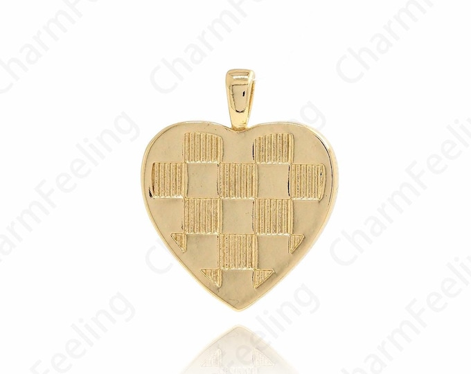Big Heart-Shaped Necklace, Gold Heart-Shaped Pendant, Metal Heart Pendant, Heart Charm, LOVE Necklace 25.6x20.8x2.5mm