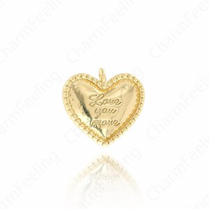 Dije de corazón con letra, colgante de corazón, chapado en oro de 18 quilates, regalo para ella, collar de amor, dije de estrella, accesorios de joyería DIY, 13,5 x 14 x 2 mm