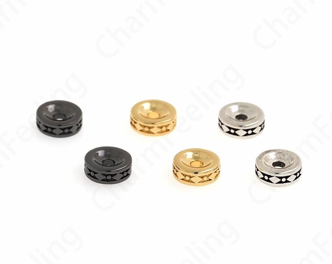Bracelet Beads, 18K Gold Filled Round Spacer Beads, Necklace Beads, Jewelry Beads, DIY Jewelry Making Accessories 8.5x3mm
