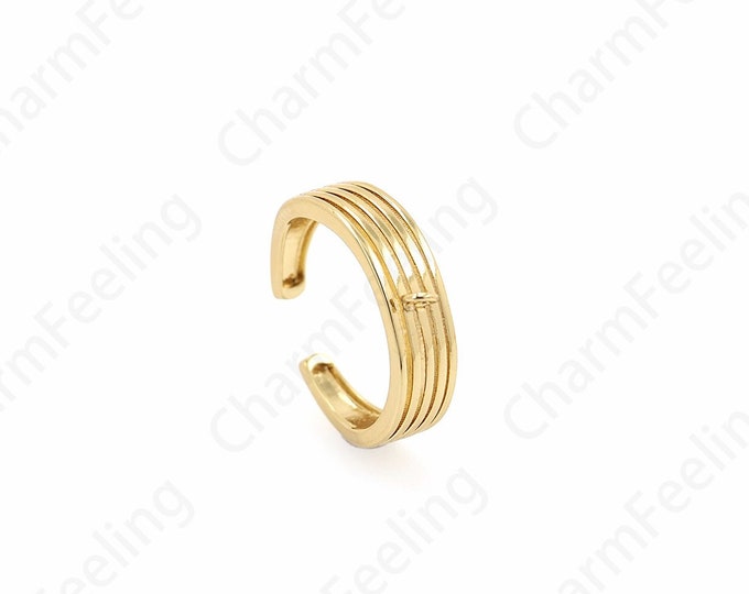 Dainty Daily Ring, 18K Gold Filled Adjustable Ring,Thick Gold Ring, Daily Ring, Gold Open Ring, Simple Charm,