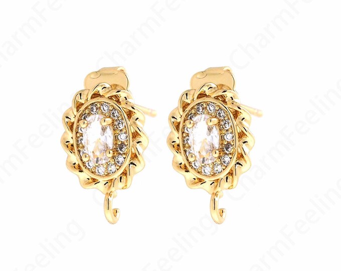 Oval Earrings Accessories,Earrings 18K Gold Filled Thick Earrings Crescent Earrings Dainty Earrings,DIY Jewelry Supplies,14.4x9.3x3.4mm
