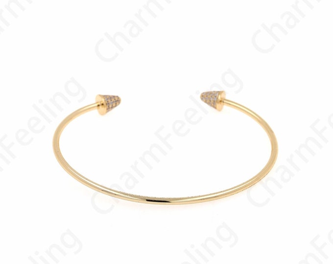 Simple Bracelet, 18K Gold Filled Thin Bracelet, Gift for Her, Water Drop Bracelet, Micro Pavé CZ Bohemian Bracelet,