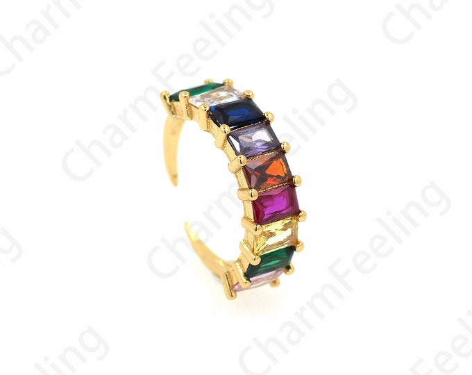 Adjustable Ring, 18K Gold Filled Minimalist Thin Ring, Micro-Pavé CZ Daily Ring, Daily Ring, Gold Open Ring, Simple Charm