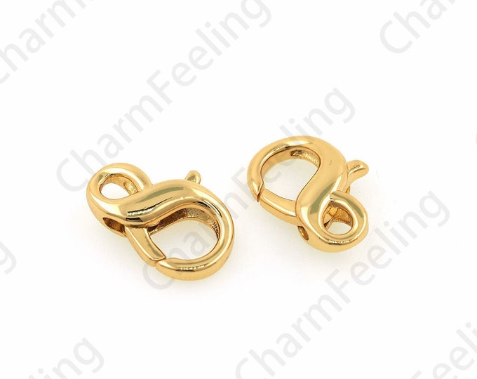 Figure-of-Eight Clasp, 18K Gold Filled Oval Clasp,Carabiner, Bracelet Clasp, key Clasp, DIY Jewelry Making Supplies,15x10.5x4mm