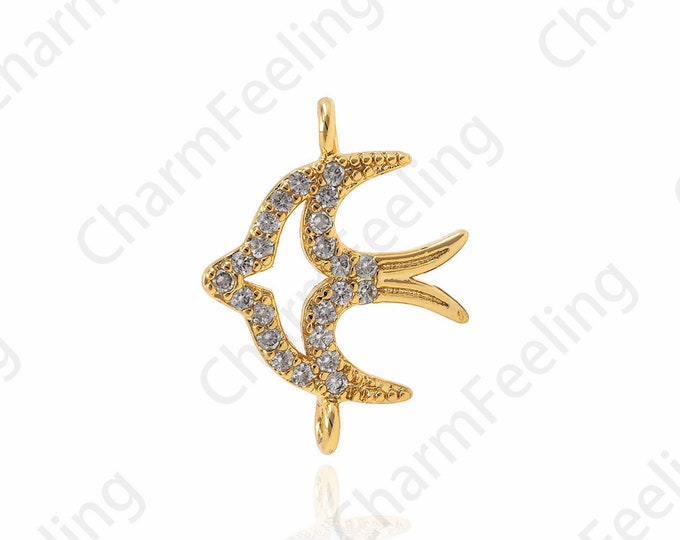 Bird Connector,Swallow Bracelet,Swallow Necklace,Swallow Jewelry 16x12x2mm  1pcs
