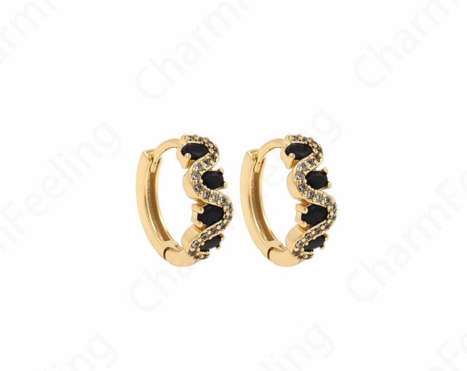 Hollow Earrings,18K Gold Filled Round Earrings,Round Pendants,Micropave CZ Gold Earrings,Earring Charm,DIY Jewelry Accessories 14x14x5mm