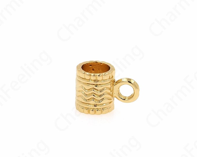 10PCS,Bead Accessories,Alloy Round Beads, 18K Gold Filled Cylindrical Beads,Bracelet Beads, DIY Bracelet Necklace Jewelry Making,12.5x9x7mm