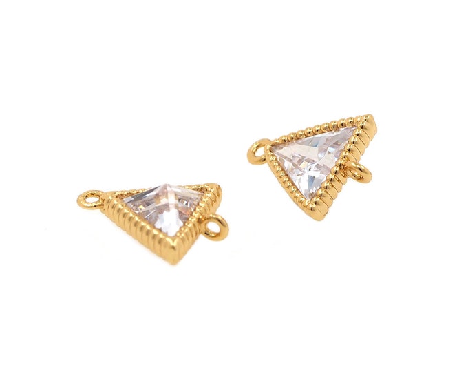 Triangle Connector,triangle links, gold triangle charm,modern triangle 8*11*3mm 1pcs