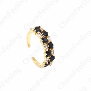 Gold Open Ring, Adjustable Ring, Stackable Ring, Simple Charm,18K Gold Filled Daily Ring, Micropavé CZ Minimalist Thin Ring,