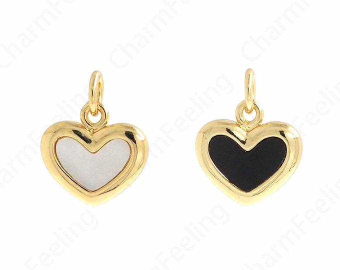 Enamel Heart Pendant, Heart Charm,Heart Charm, Heart Necklace, Enamel Charm, DIY Jewelry Making Accessories 14.7x11.6x1.9mm